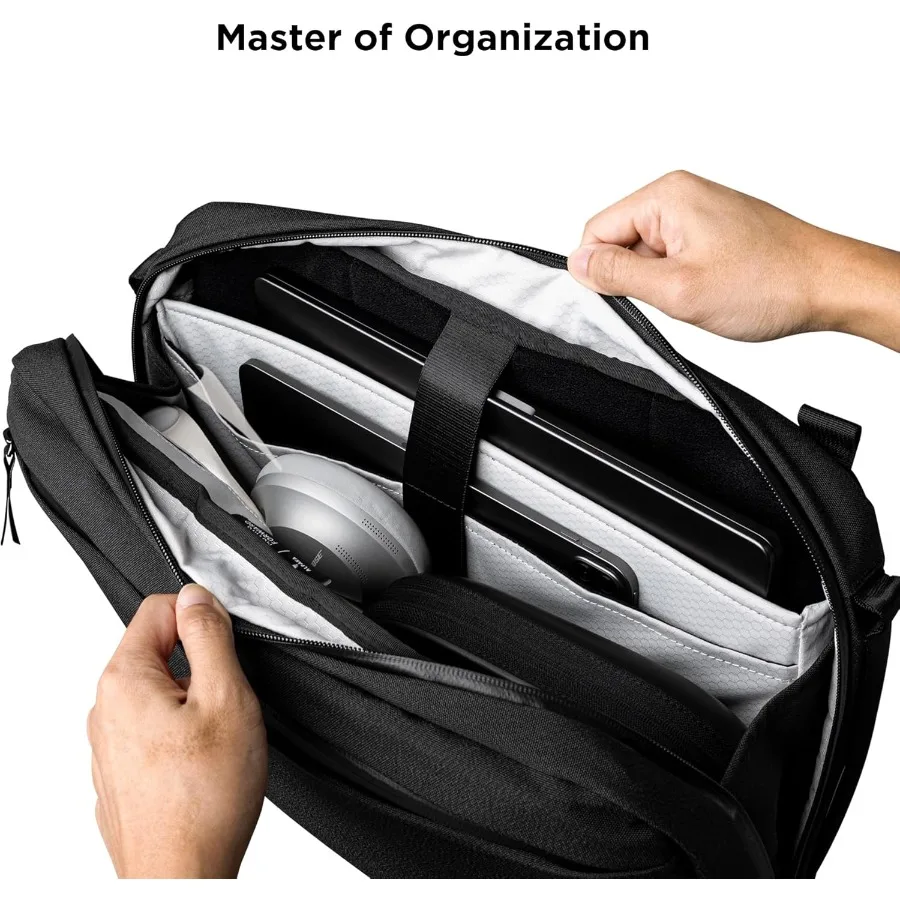 Mochila para laptop ALPAKA Elements Tech Brief Pro 12L -3-em-1 de tecido reciclado para laptop de 16" antirroubo seguro com bagagem