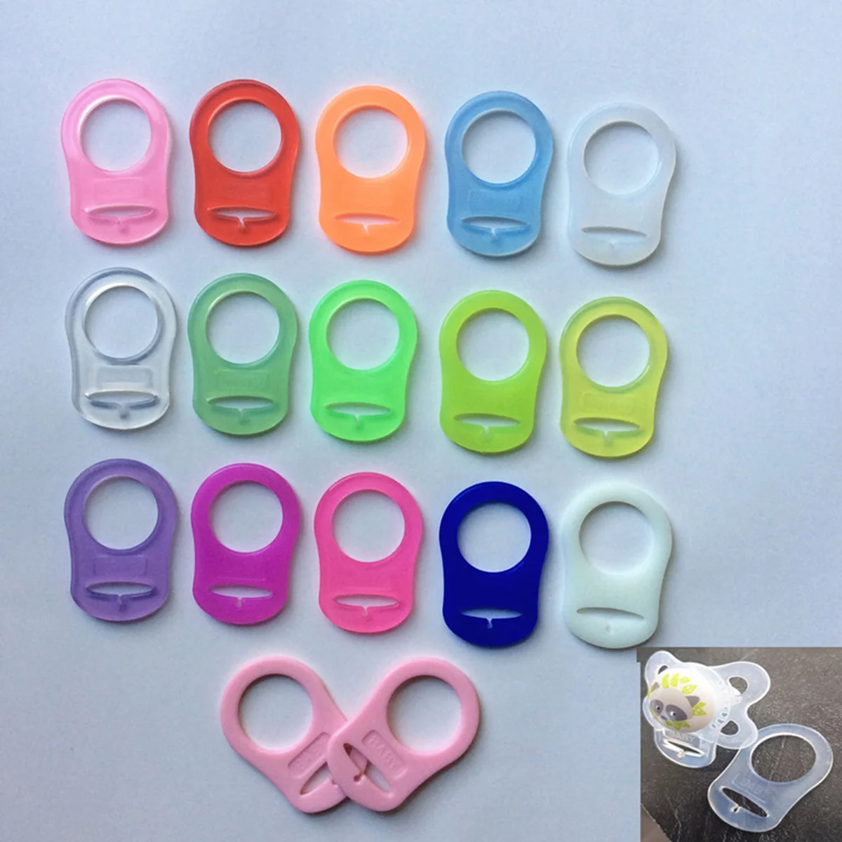 

10Pcs Silicone Baby Pacifier Rings Durable Soft Clips Attach to Holders Practical Baby Clip Holder