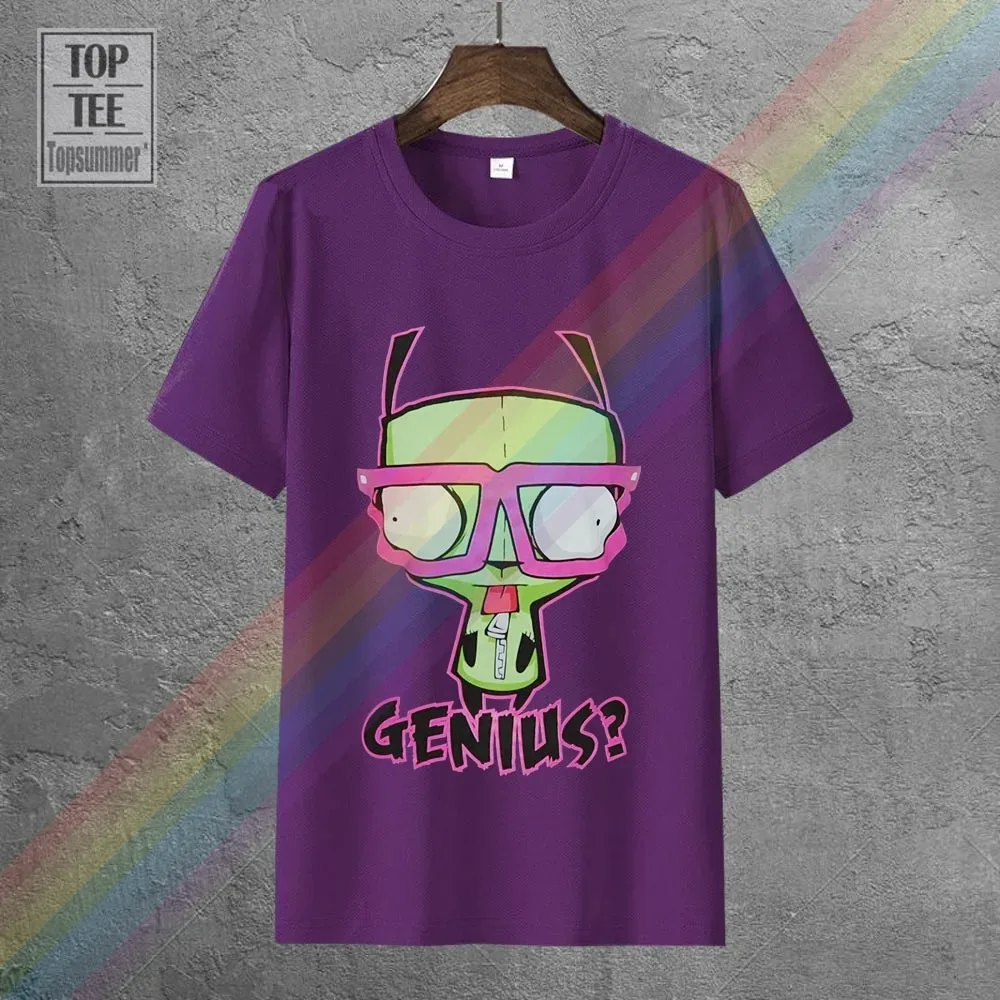 Invader Zim Girl Genius Anime PRINT 100% Cotton T-Shirt Men Women Short Sleeve Oversized T Shirt Summer Fashion CLOTHING Tops