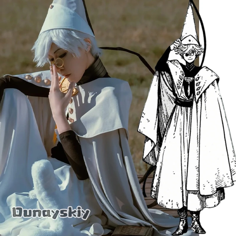Disfraz de Cosplay Qifrey, Sombrero de Bruja, Túnica de Mago de Anime, Capa, Cinturón, Sombrero Puntiagudo, Conjunto Completo, Disfraz de Halloween DIY