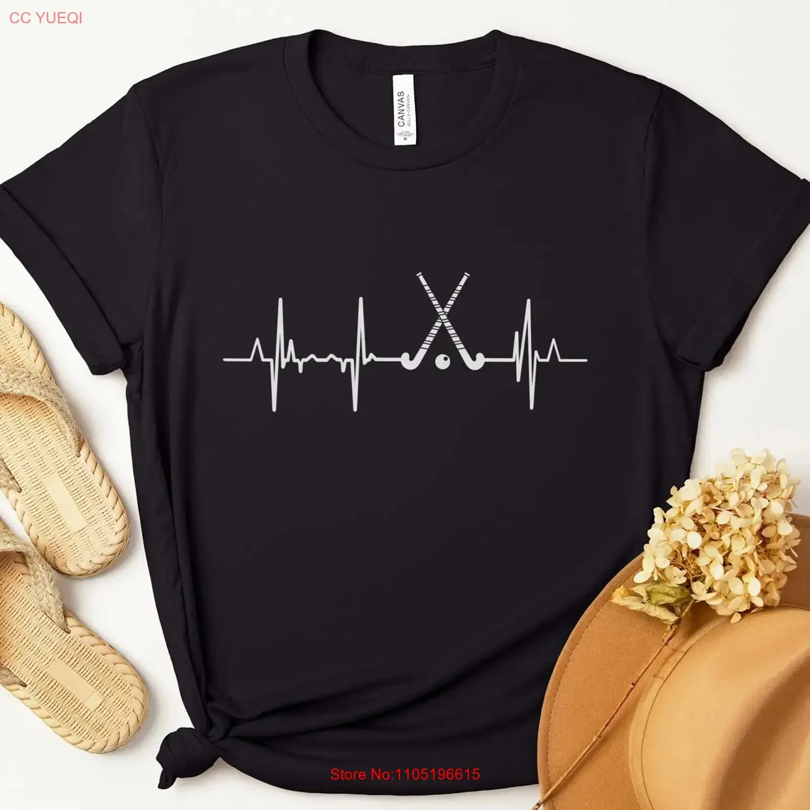 Field Hockey Heartbeat T Shirt Player Sports Fan Mom Team Spirit Design Life vintage Washed Casual Versatile designer clothes