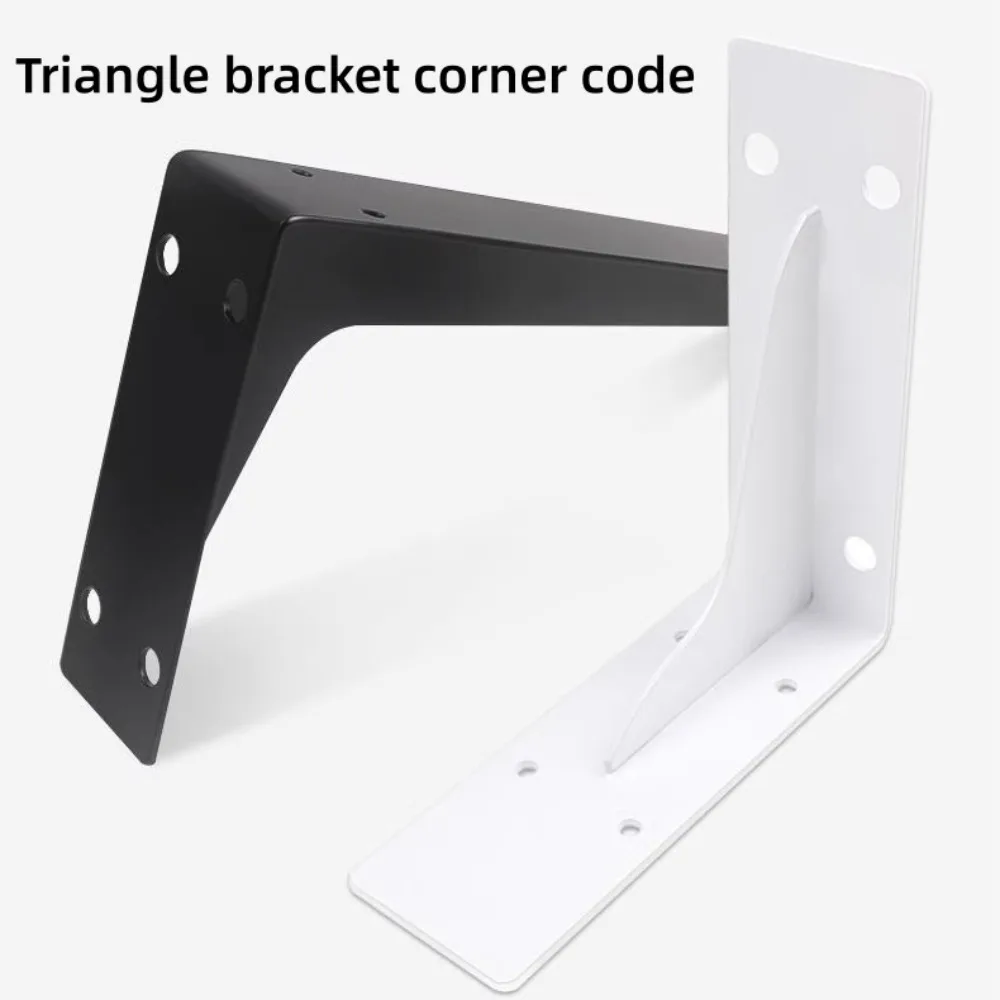 1Pcs Black/White/Silver Stainless Steel Triangle Shelf Brackets, L-Shaped Wall Mount Corner Code Load-Bearing Support Brackets