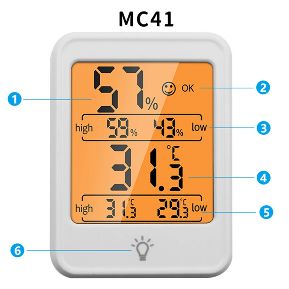 1PC Hygrometer Thermometer Digital Hygrometer Thermometer Indoor Temperature and Humidity Gauge Monitor Meter with Large LCD