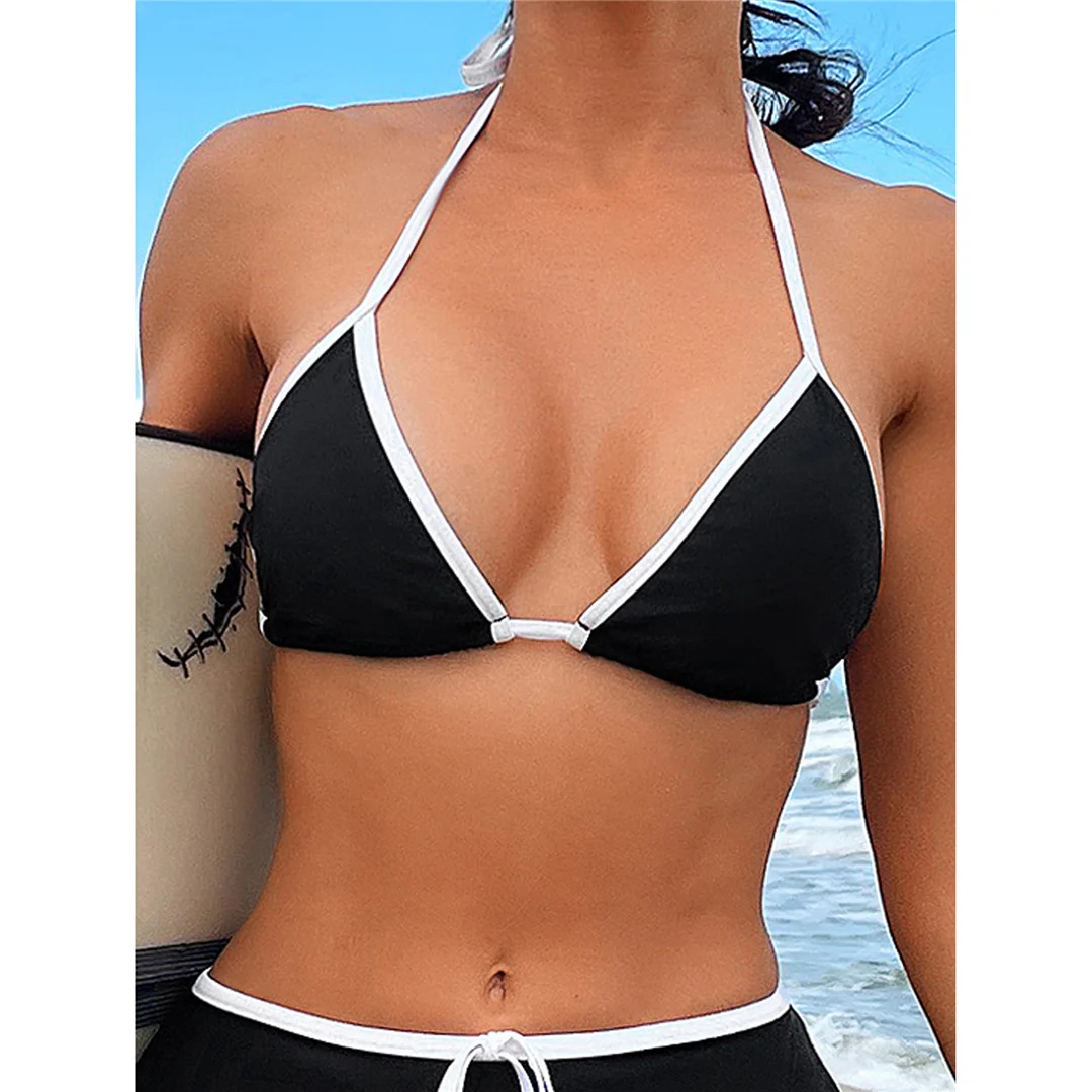 Neuer, aufregender Bikini mit asymmetrischem Schnitt, Damen-Badeanzug, zweiteiliges Bikini-Set, Strandshorts, Badebekleidung, Badeanzug, Modell V5226. – Detail 10