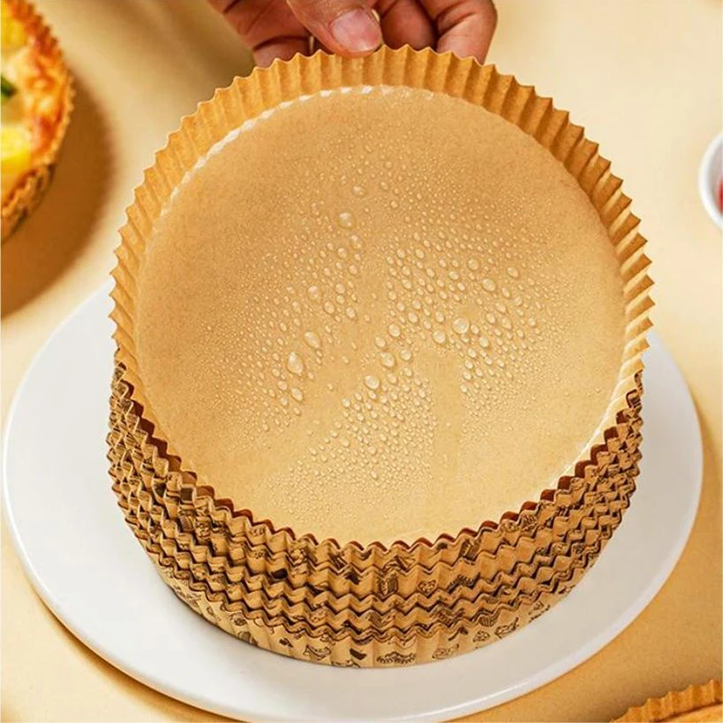 Papel a prueba de aceite para Pizza, placa Circular para freidora de aire, esterilla para hornear, barbacoa, película a prueba de aceite, accesorios de cocina para Pizza, 50 piezas