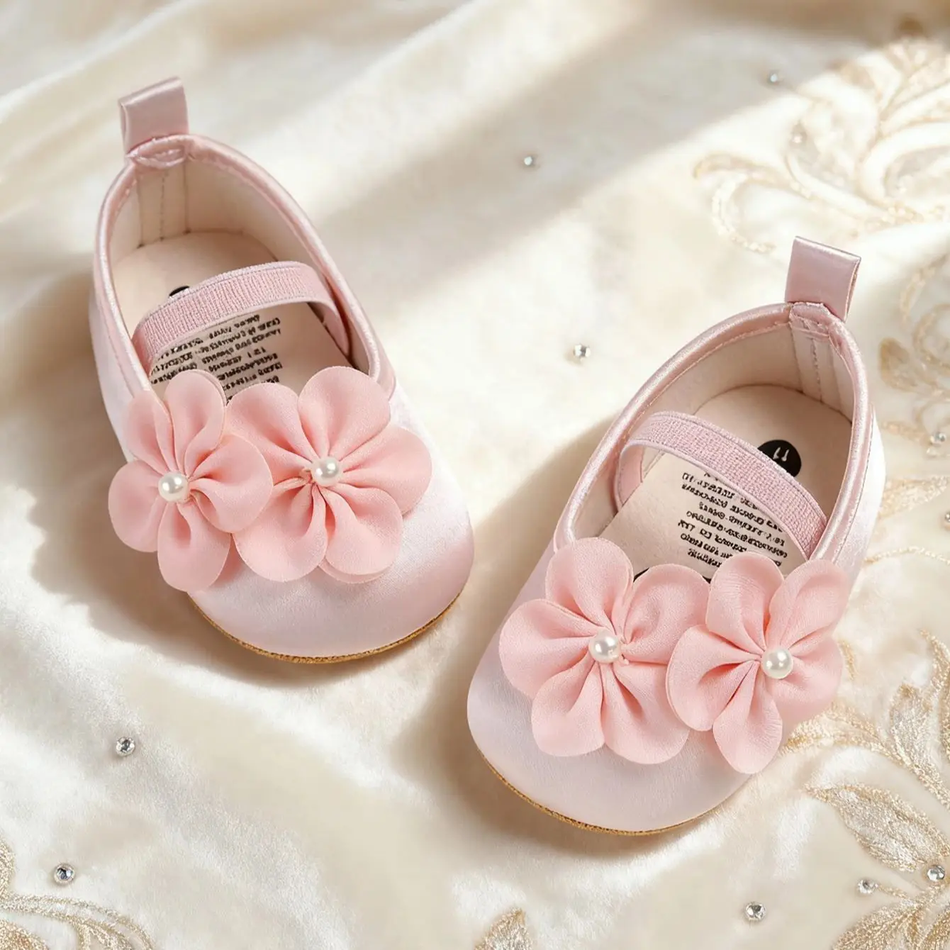 

Новая детская обувь, туфли принцессы, противоскользящие туфли принцессы с цветком сливы, свадебные туфли, От 0 до 18 месяцев