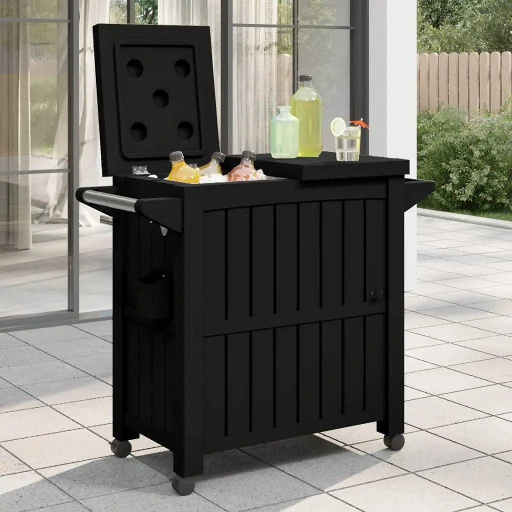 3-in-1 Outdoor Serving Cart with 21.1 Gallon Cooler Ice Bucket, Rolling Portable Kitchen Island Prep Station with Spice Rack and