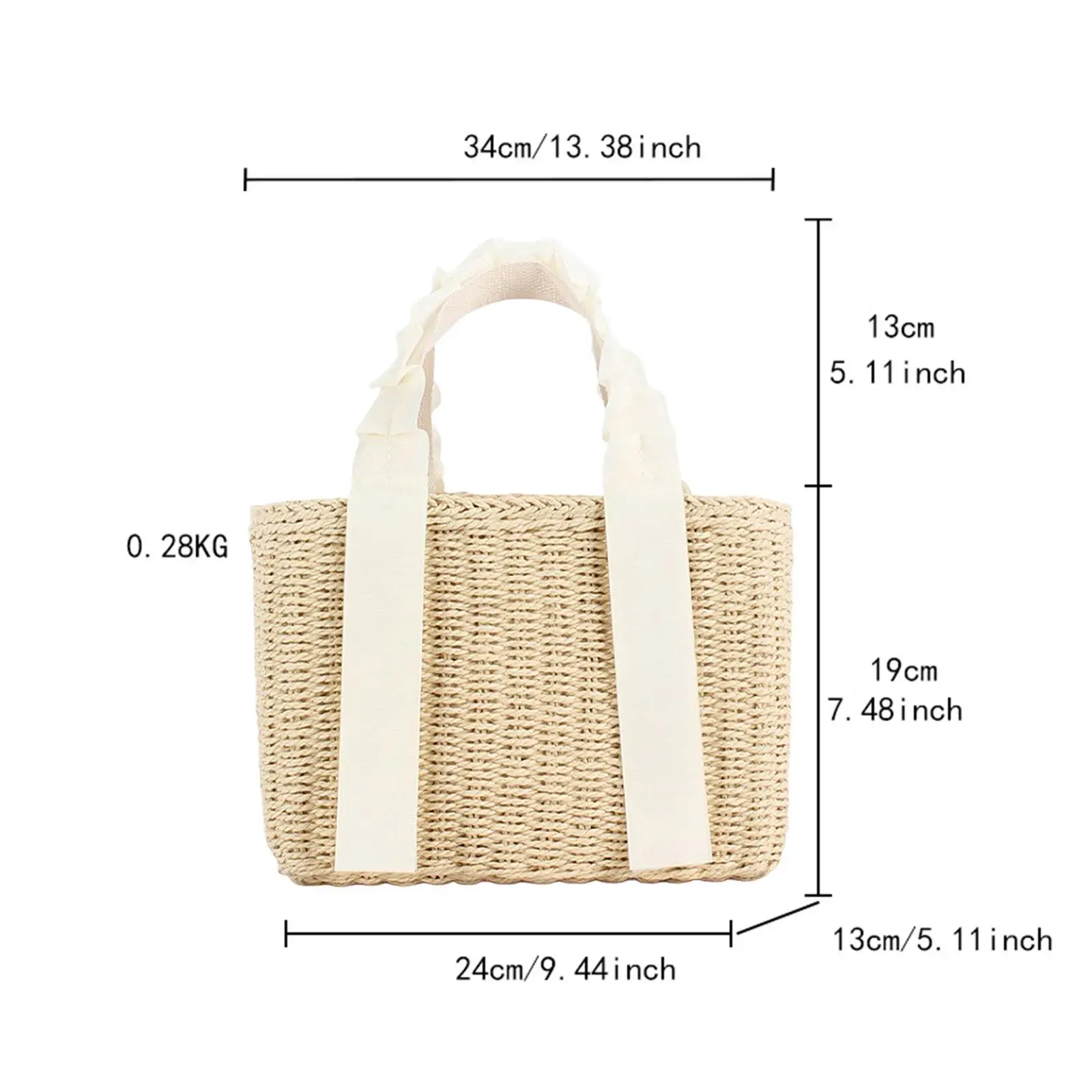 Handwoven Bag Stylish Top Handle Women\'s Handbag for Beach Holidays Shopping