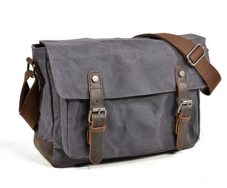 Vintage Herren Outdoor Casual Umhängetasche Canvas Single Shoulder Umhängetasche Herren Anti-Splash Oil Wax Vintage Umhängetasche – Detail 9