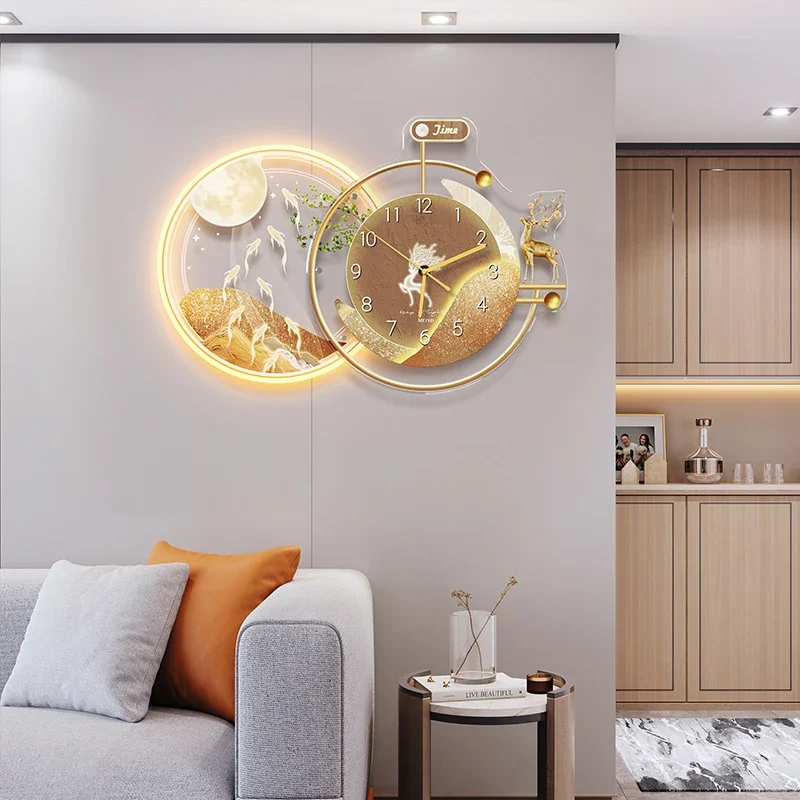 Modern Aesthetic Wall Clock Unique Nordic Designer Look Simple Hanging for Living Room Bedroom Contemporary Home Decor Wall Art