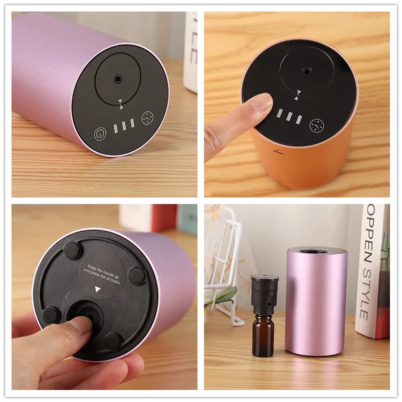 Car Waterless Aroma Diffuser Aluminum Shell Portable Air Purifier Scent Diffuser Nebulizer No Water Scent Machine Silent Home