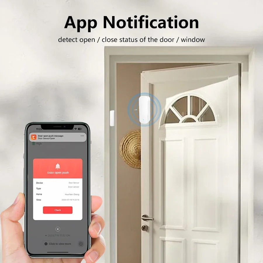 Tuya Wifi Deur Sensor Magnetische Raam Deur Open Dicht Veiligheidsdetector Alarm Smart Life App Ondersteuning Alexa Google Home