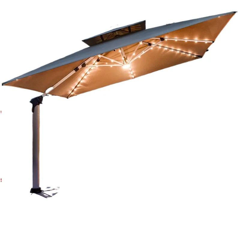 

Outdoor parasol large solar umbrella courtyard garden rooftop large light day and night outdoor stall Roman umbrella