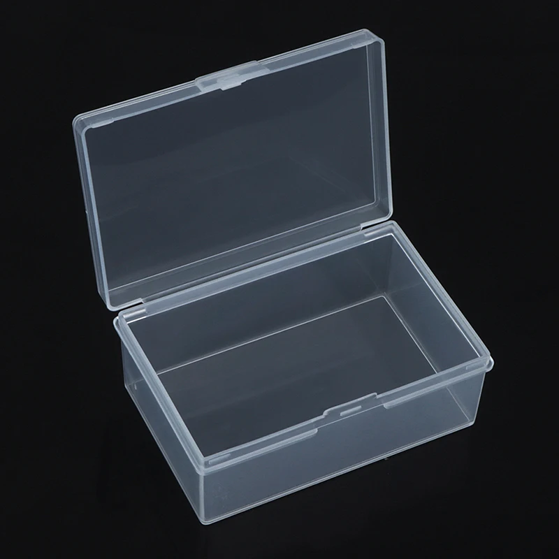 1PC Transparent Plastic Box Rectangular Hardware Classification Box With Lid Storage Electronic Parts With Lid Collection Box