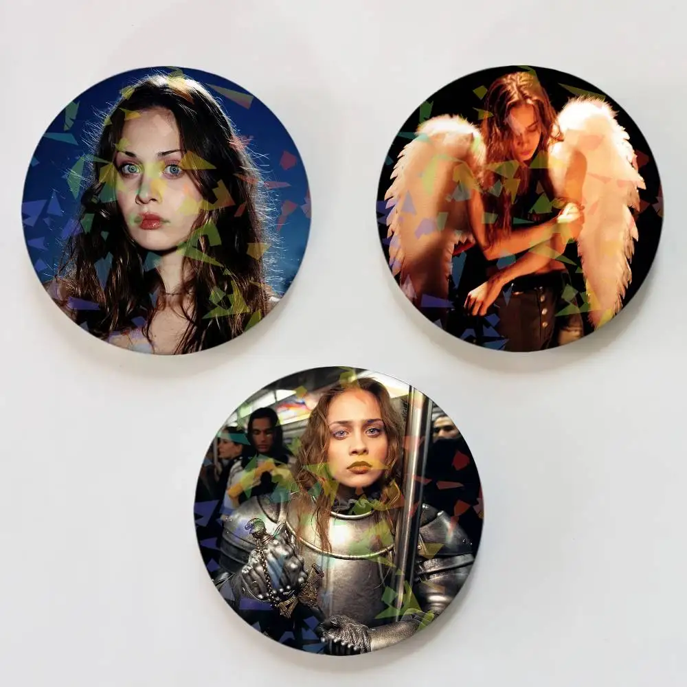 Singer F-Fiona Apple Round Laser Badge Brooch Clothes Backpack Accessories Lapel Decoration Gift