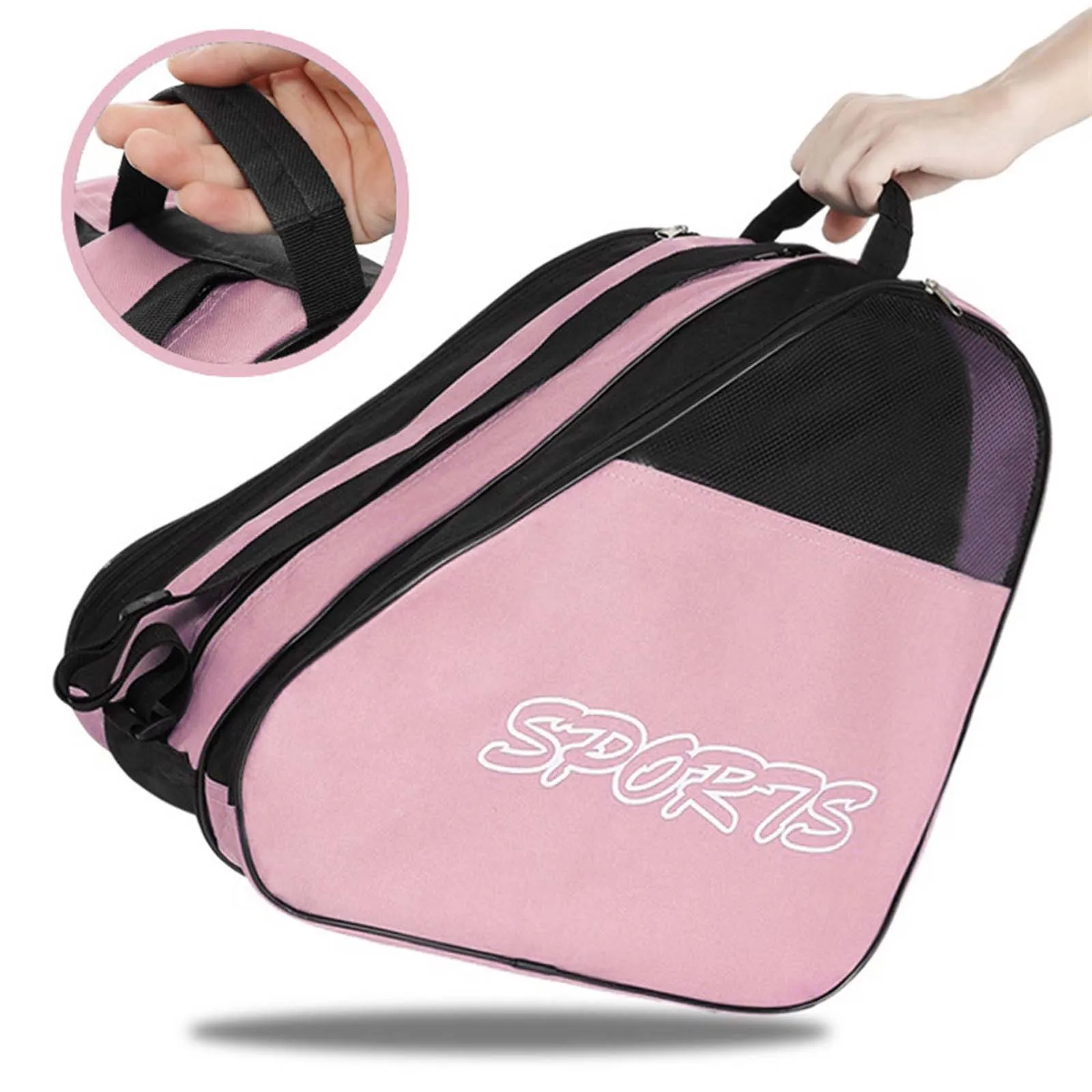 Portable Roller Skates Bag Large Capacity Breathable Ice Skating Storage Bag Kids Inline Skates Shoes Bag