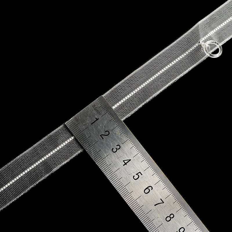 Transparent Curtain Heading Tape with Rings for Curtain Rod 2cm Wide Tape Ring Spacing 17cm Curtain Accessories