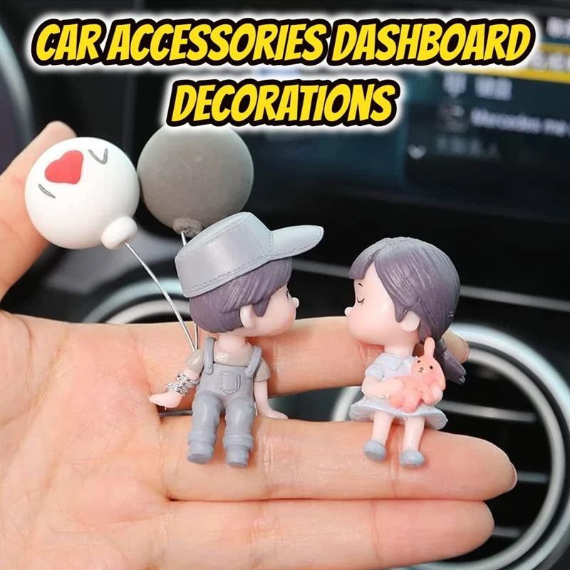 Car Cute Kissing Couple Doll Car Decoration Car Accessories Cute Cartoon Couple Movable Doll Balloon Ornaments Balloon Ornaments