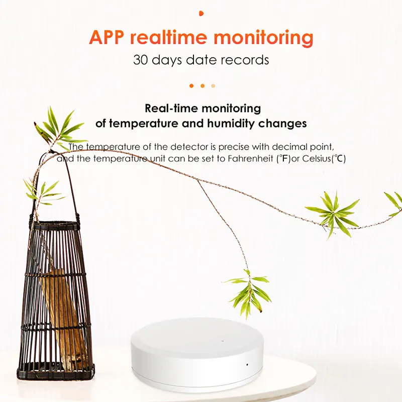 EWeLink-Sensor de Temperatura e Umidade Inteligente ZigBee, Home Security Protection, Alimentado por Bateria, Trabalhar com Alexa, Google Home
