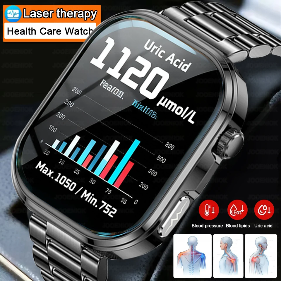 Professional-Grade Smart Watch Men Blood Pressure ECG+PPG Uric Acid Body Fat Health Analysis Smartwatch Women For Android iOS