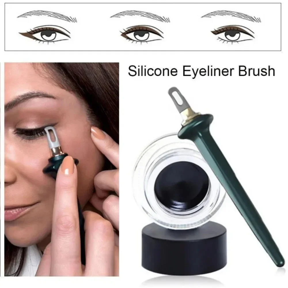 Outils de guide d'eye-liner en silicone réutilisables, eyeliner facile, gel sans saut, brosse pour les yeux, mains tremblantes, nouveau, 2024, 1 pièce