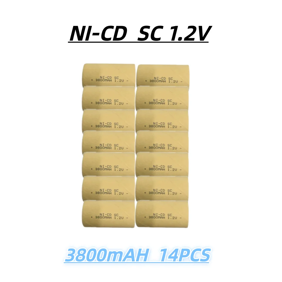 1.2V 3800mAh Sub C Ni-CD Rechargeable Battery SubC Flat Top Battery for Power Tool Repair