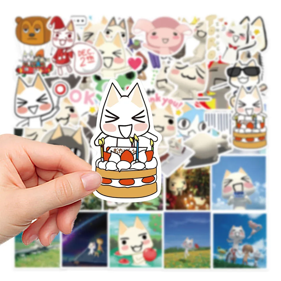 50/100/500Pcs Cartoon Toro Inoue Cat Stickers Kawaii Waterproof Graffiti Decals for laptop Suitcase Skateboard Sticker Wholesale