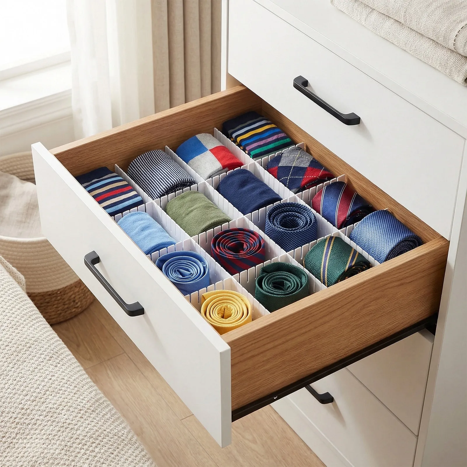 

Набор из 34 пластиковых разделителей для ящиков, регулируемые, свободно комбинируемые, многофункциональные перегородки для хранения косметики и украшений дома