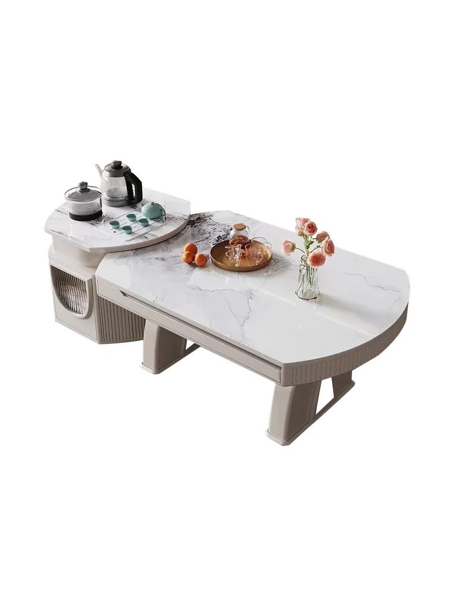 

Cream wind electric lifting slate coffee table dining table in one