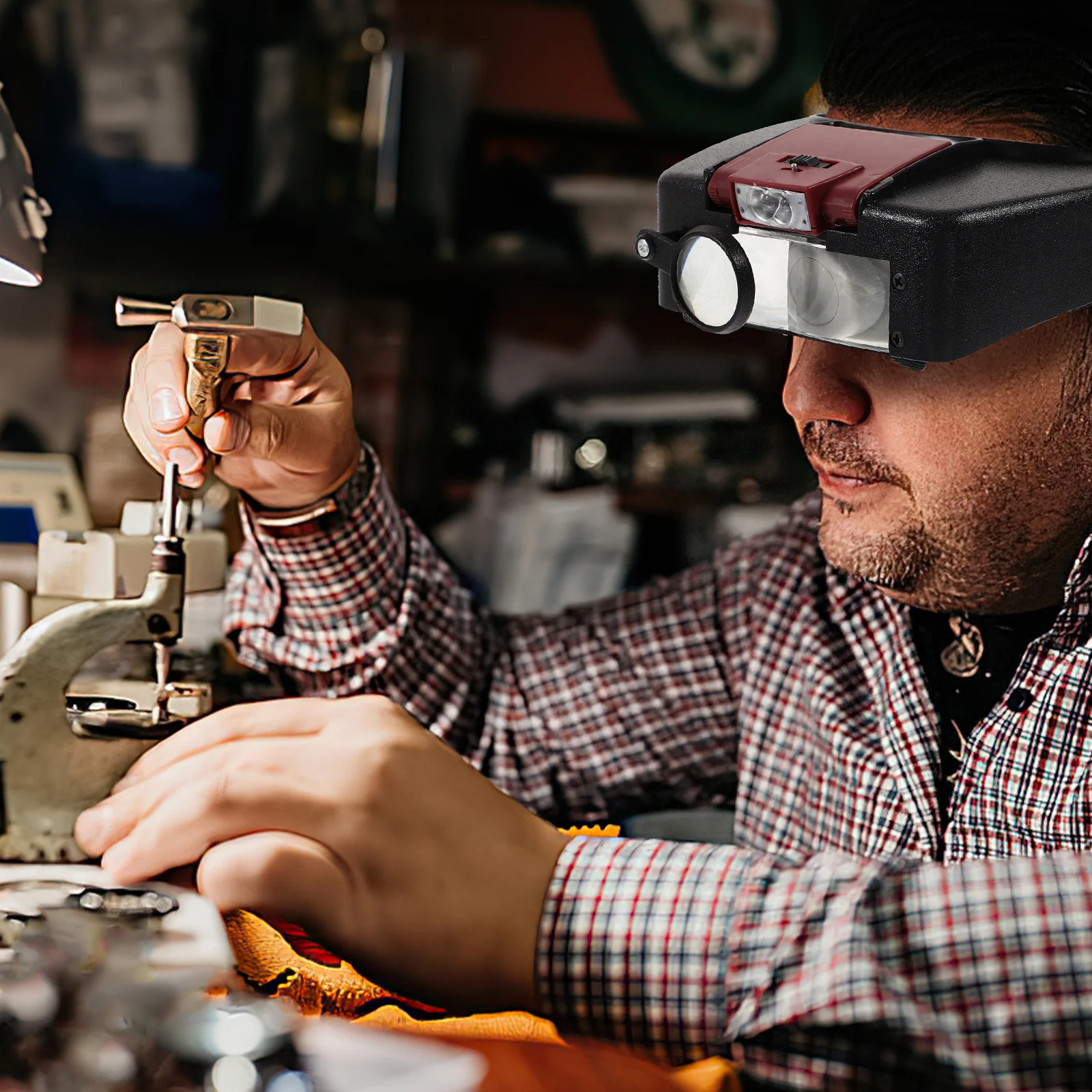 

2 LED Headband Magnifier Professional Style Loupe Adjustable Head Strap for Jewelry Watch Repair Electronic Reading