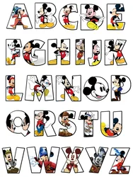 Disney Mickey Mouse 26 letters thermal stickers for clothes Iron on patches DIY children clothes decor