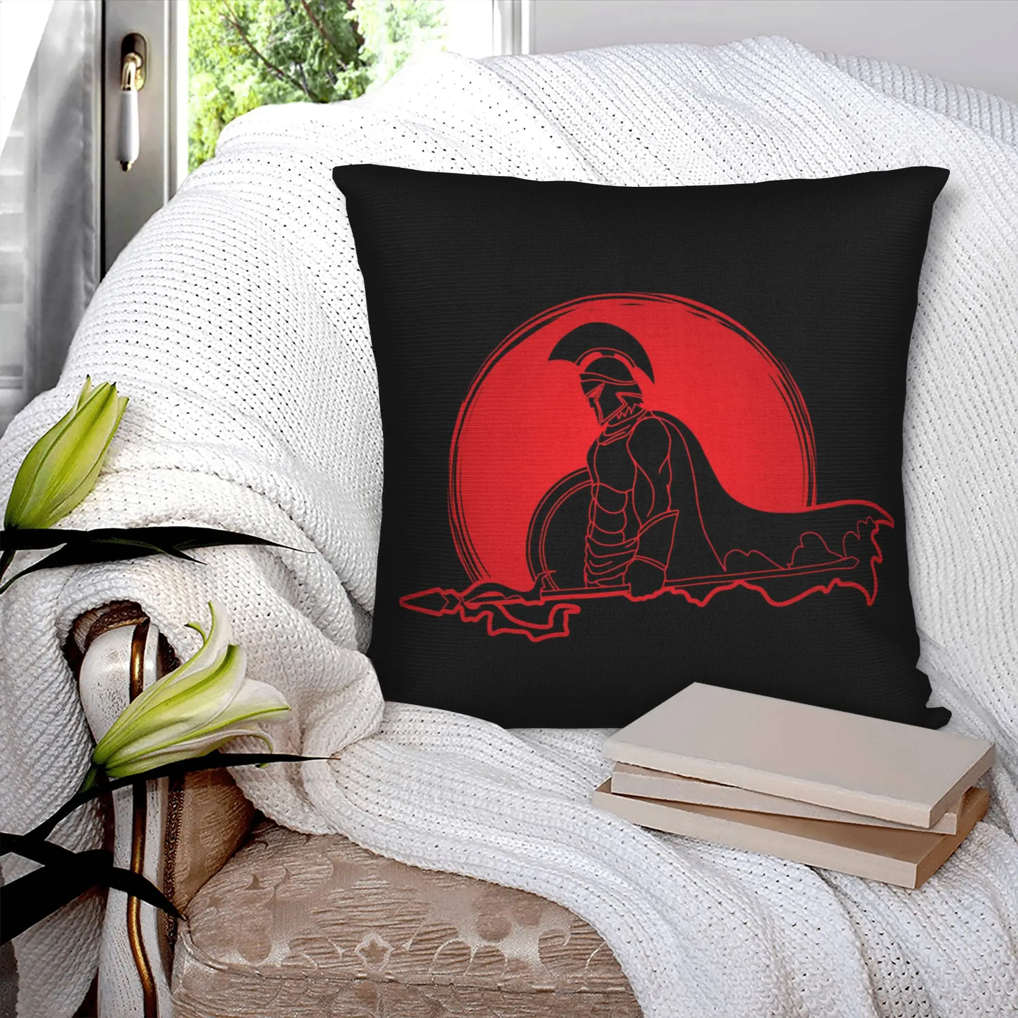 Spartan Warrior Sparta Spirit Pillow Case 40x40cm Decor Home  Nordic Cushion Cover Velvet Pillowcase