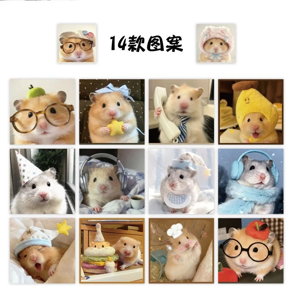 500pcs/Roll Cute Pet Hamster Sticker DIY Skateboard Laptop Guitar Phone Car Seal Label Decals Decoration