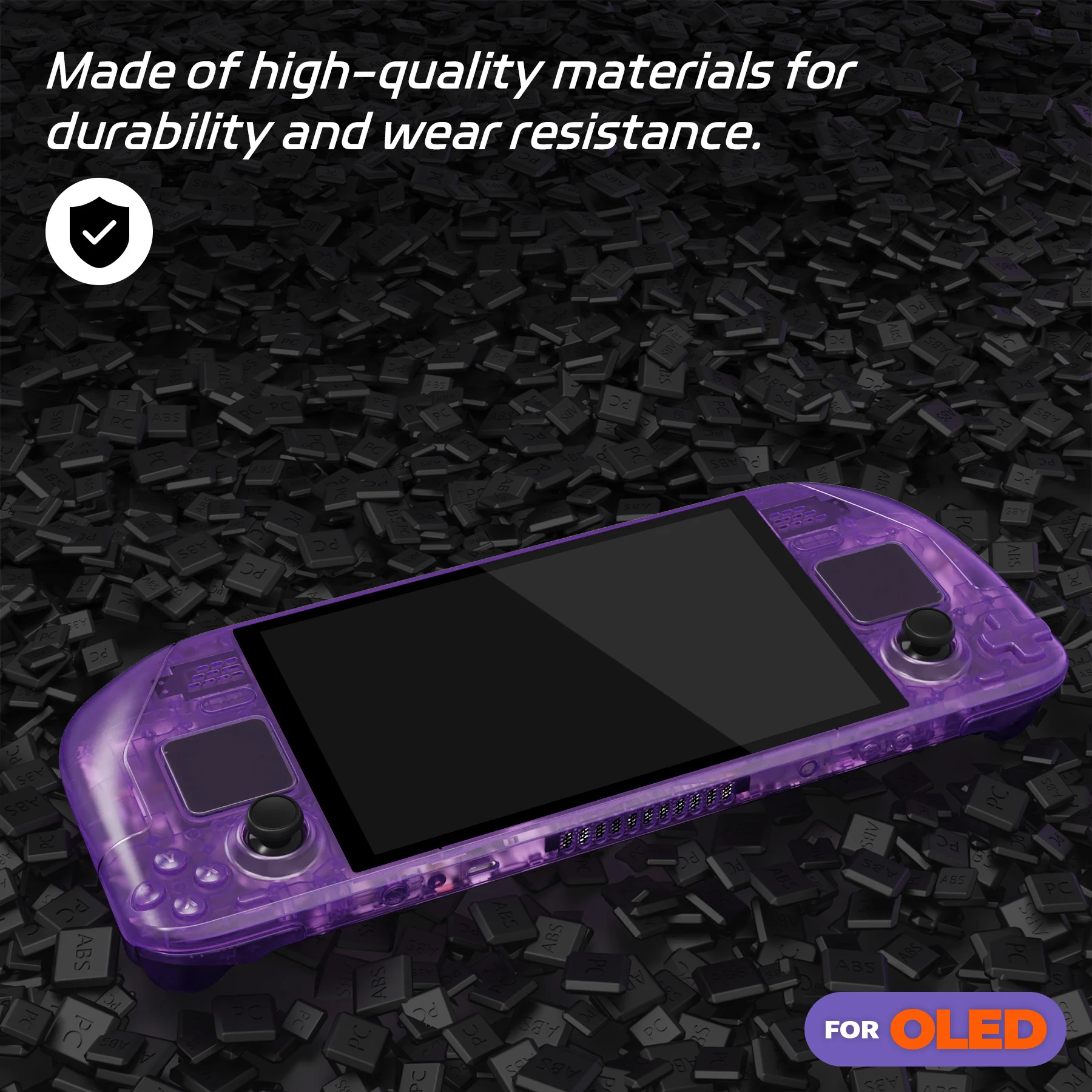 eXtremeRate Replacement Full Set Housing Shell W/Buttons for Steam Deck OLED, Clear DIY Faceplate Back Plate Trackpad Case 3