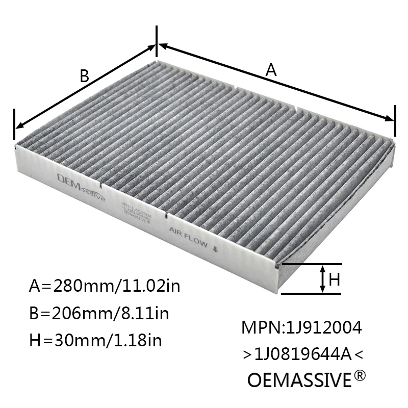 Pollen Cabin A/C Air Filter For VW Lupo 6X1, 6E1 1998 - 2005 SEAT Arosa 1.2 1.4 TDI 1.6 GTI 1.7 SDI 1.0 L ANV ANY AUD AMF AVY