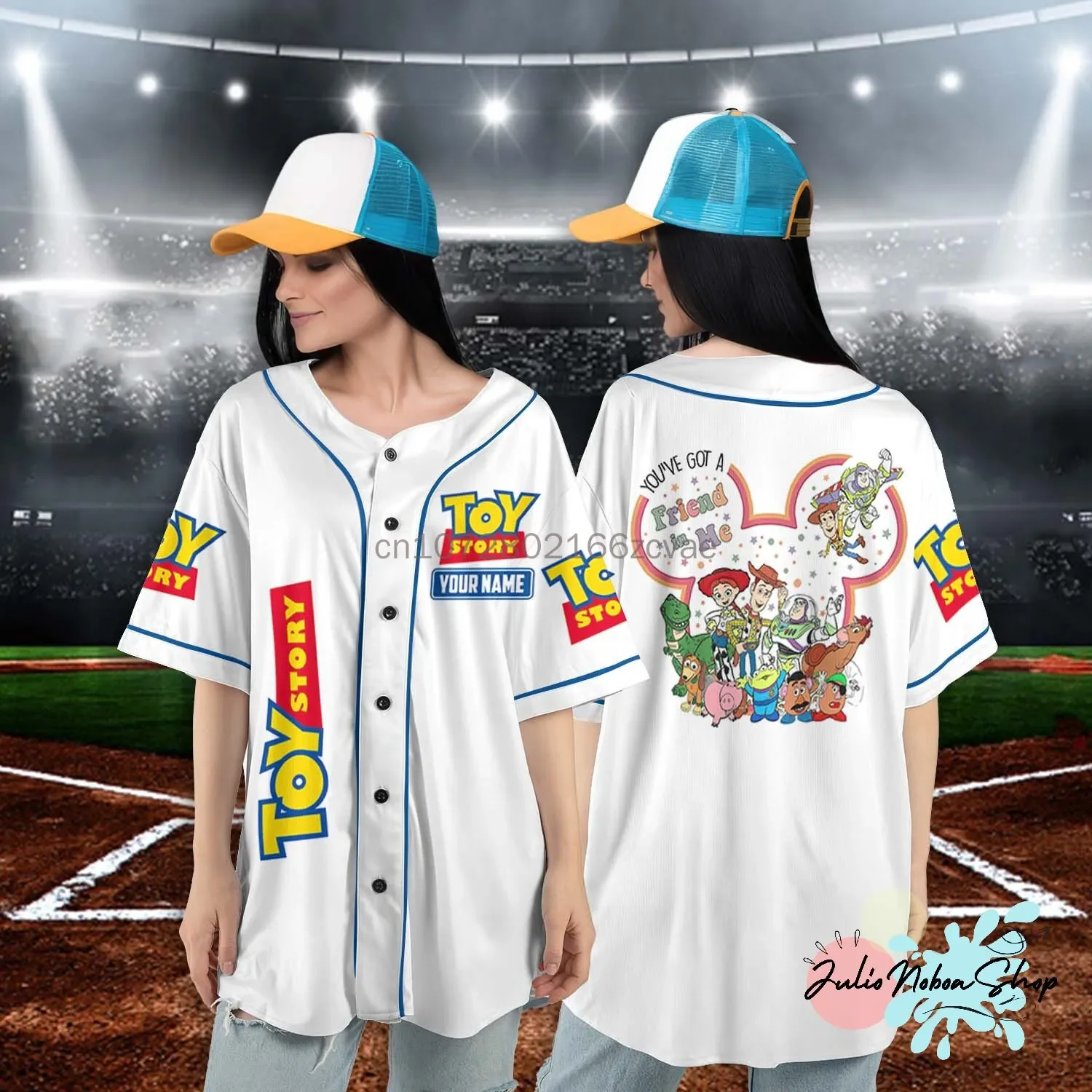 Summer New Toy Story Jessie Baseball Jersey 3D printed casual fashion button street custom baseball jersey