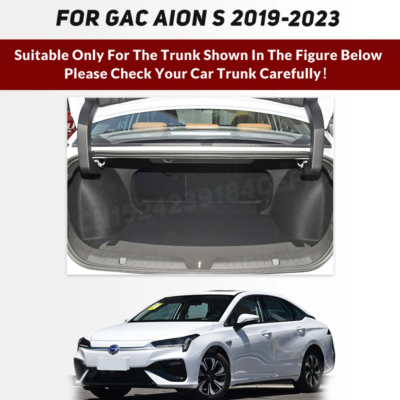 Auto Full Coverage Trunk Mat For GAC Aion S 2019 2020 2021 2022 2023 Car Boot Cover Pad Cargo Liner Interior Accessories