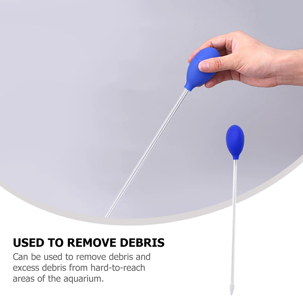 

Manual Suction Pipe Aquarium Feeder Tube Reusable Water Cleaner Fish Tank Cleaning Tool Long Handle Transparent Design Durable