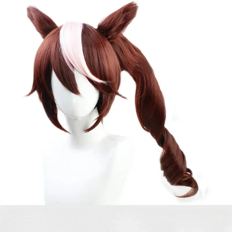Peruka do cosplay Uma Musume Tokai Teio, peruka syntetyczna z włókna odpornego na ciepło + czepek pod perukę, Anime Pretty Derby