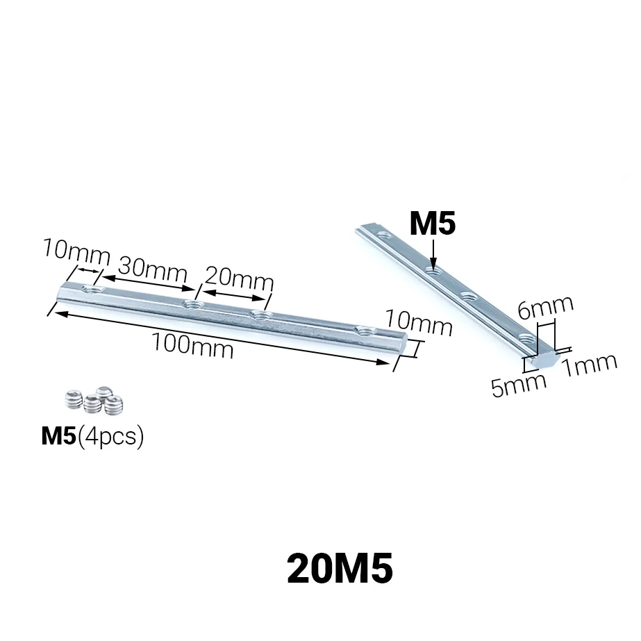 8 Stücke 2020 3030 4040 4545 180 Grad Aluminiumprofil Gerade Verbindung Innenverbinder Armaturen Streifen Nutverbindung Stoßverbindung – Detail 1