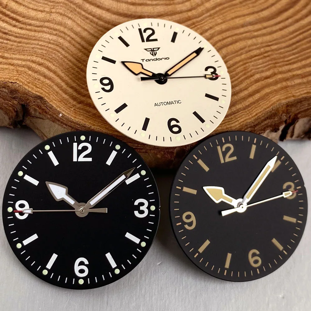 Nologo Black Beige Classic Watch Dial 29mm Face Hands Arabic Numerals for NH35 NH36 ETA 2824 MIYOTA 8215 Watch Parts Luminous