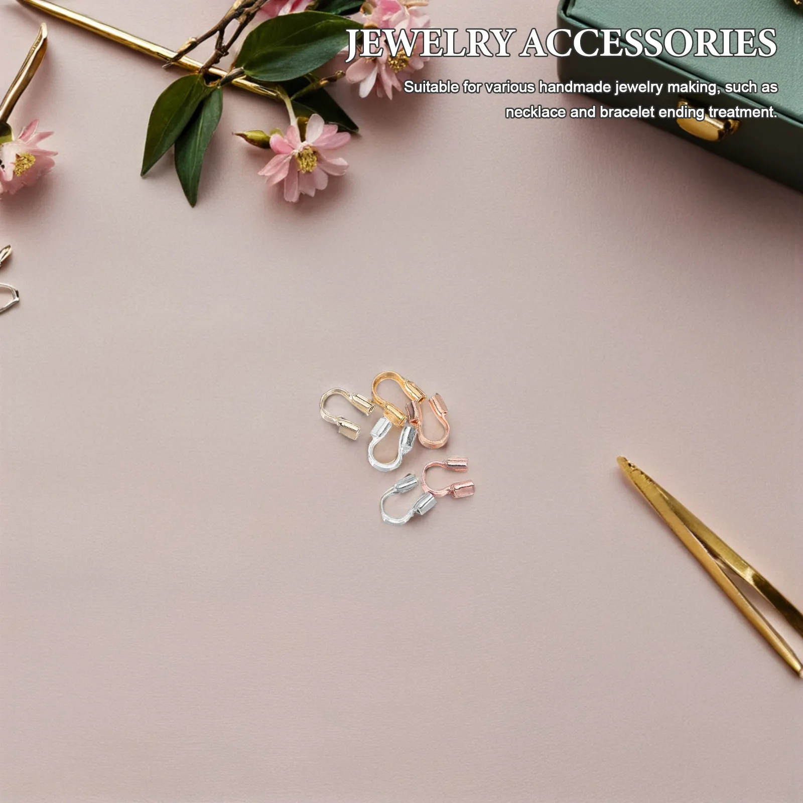 

600 шт. медных защитных U-образных наконечников для проводов, защитные втулки для изготовления ювелирных изделий, ожерелий, браслетов, коннекторы для кабелей