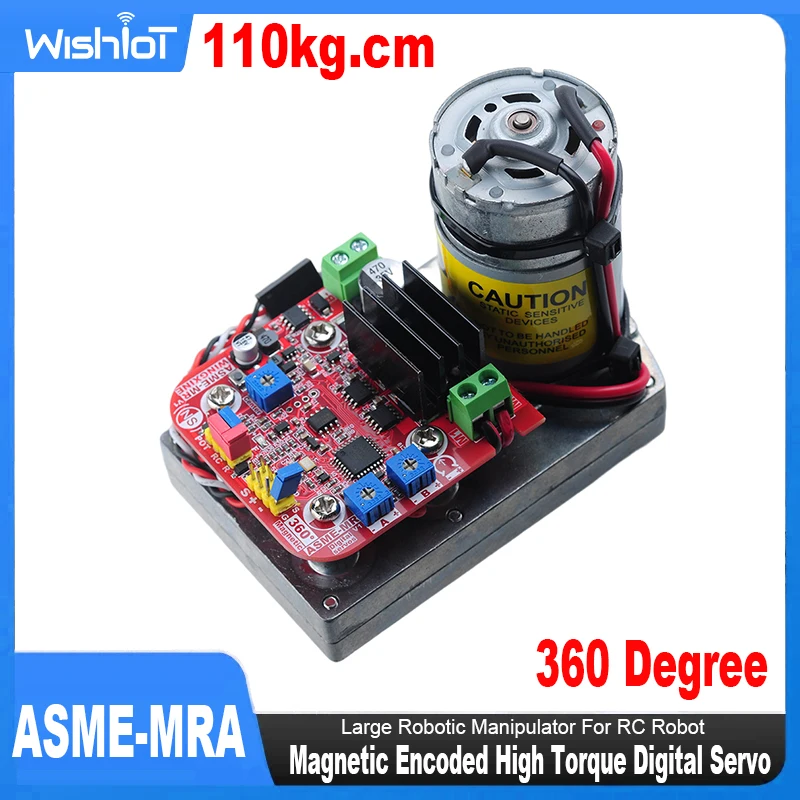 ASME-MRA 110kg.cm Servo Magnetic Encoder แรงบิดสูง 360 องศา Digital Servo สําหรับแขนหุ่นยนต์วาล์วควบคุมกล้อง PTZ ควบคุม