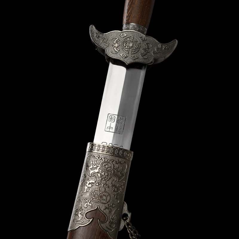 Chinese Fortune Coin Tai Chi Sword Chrome Steel Blade Real Handmade Full Tang Ready for Training Kung Fu Practice Swords Katana view 2