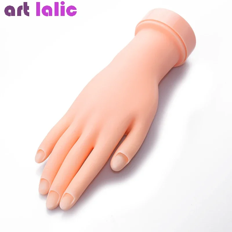Flexible Soft Nail Practice Hand Model, Bendable Fake Hand for Manicure Trainging Nail Salon Tools