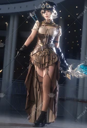 Miccostumes Game Cosplay Costume Top and Skirt with Hat and Thigh-high Stockings