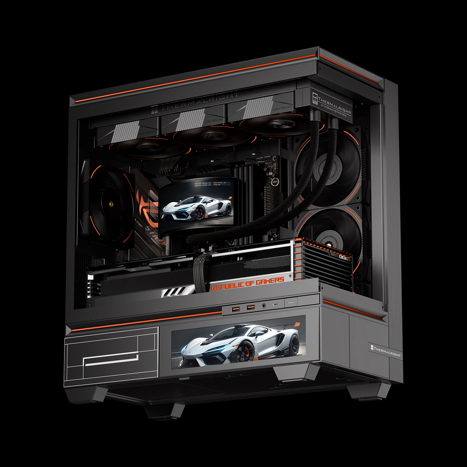 Thermalright Rainbow Vision 360 Turbo ARGB Refroidisseur à eau tout-en-un 360 mm, CPU à refroidissement par eau, installation DIY, écran incurvé 2K de 6,67 pouces, LGA 1851/1700/AM5