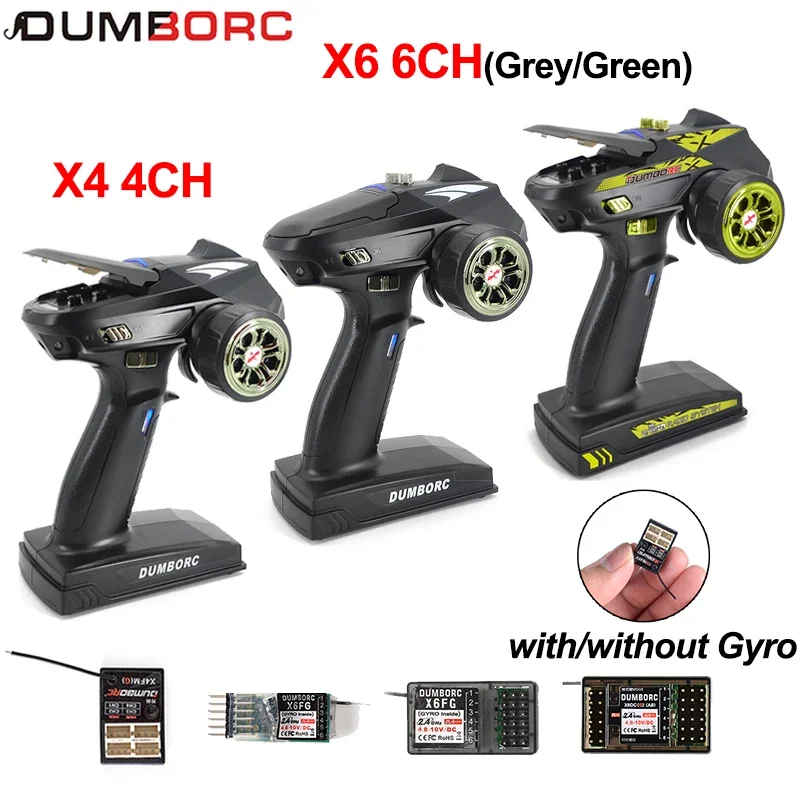 

DUMBORC X4 X6 Transmitter 4CH 6CH 2.4G X4FMG X6FG X6DCG Gyro Mini PWM Receiver for 1/10 1/8 RC Car Crawler Axial SCX10 Wltoys