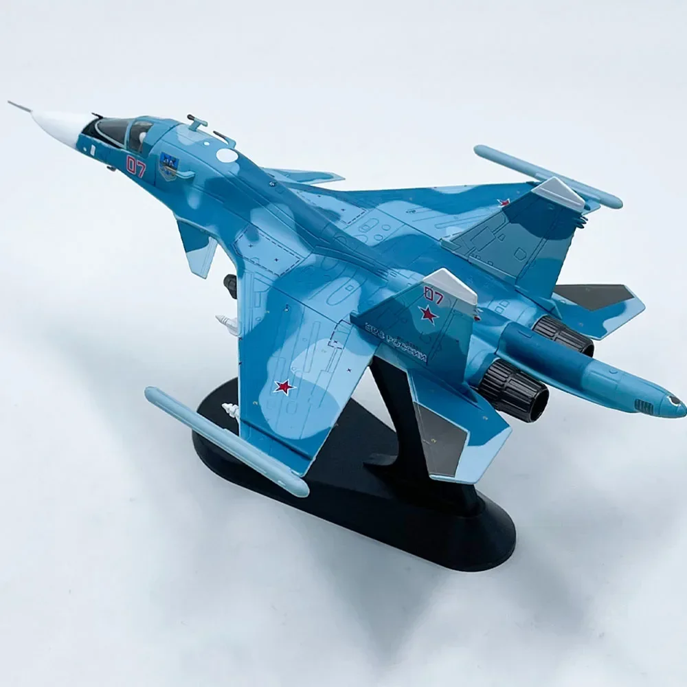 Liga e plástico russo Sukhoi Fullback Aircraft Model, Diecast 1: 100 Scale, Cy-34, SU34, brinquedo decorativo