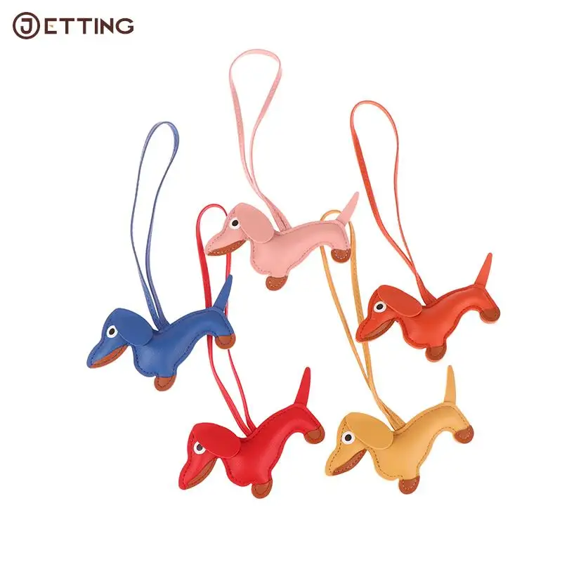 Porte-clés chien en cuir PU pour hommes et femmes, voiture, teckel, bouledogue, pendentif de sac, bijoux bibelot, porte-clés, mode